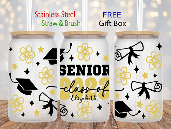Glass Cup - Personalized Graduation Class of 2023 Senior
