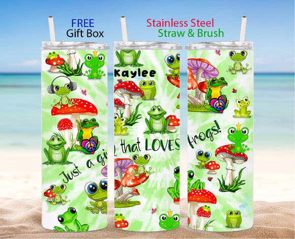 Tumbler - Just a girl who loves frogs personalized tumbler 20 oz