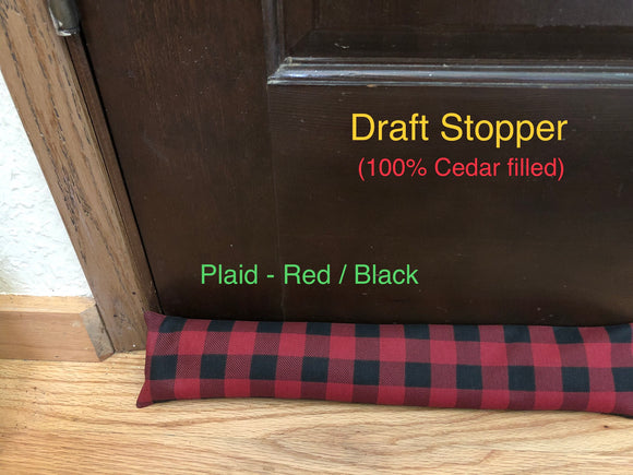 Draft Stopper - Plaid Red/ Black
