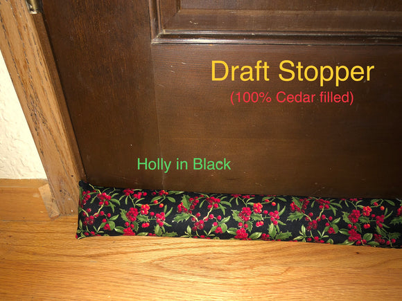 Draft Stopper - Holly in Black