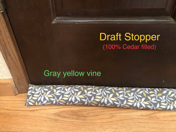 Draft Stopper - Gray yellow vine