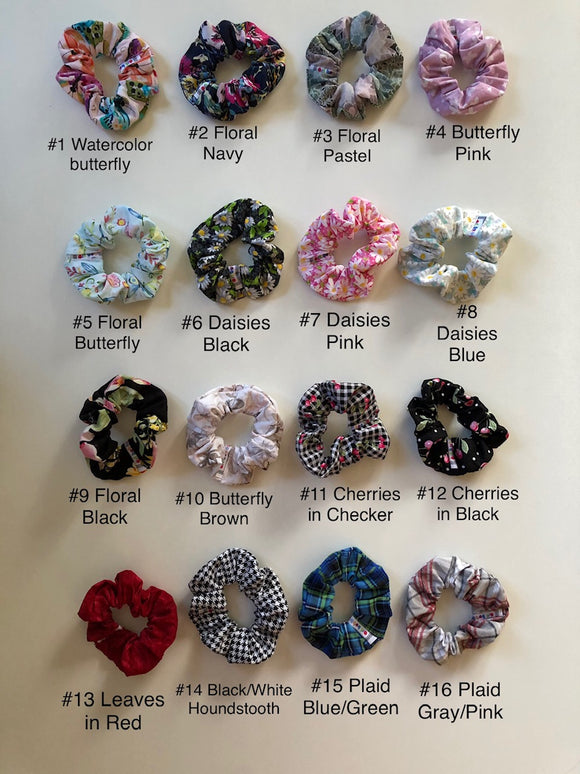 Scrunchies - Scrunchies bundle set in floral & plaid designs