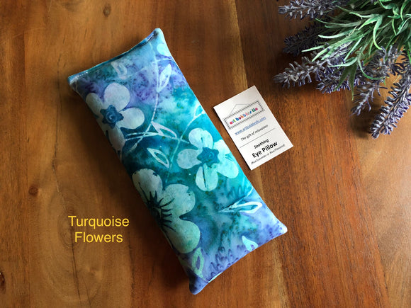 Eye pillow - Turquoise Flowers