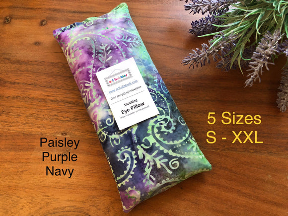Eye pillow - Paisley Purple Navy