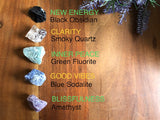 Manifestation chakra candle with crystal gemstones