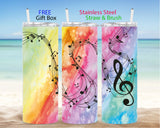 Tumbler - Musical Notes in Rainbow Colors