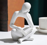 Home Decor - Desk Art - Reader figurine in white