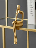 Home Decor - Desk Art - Thinker figurine in gold color
