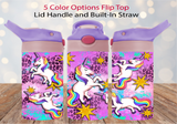 Flip Top Tumbler - Unicorn