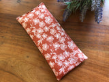 Eye pillow - White Flowers in Cinnamon