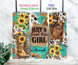 Tumbler - Western cowgirl boot sunflowers tumbler (personalized)