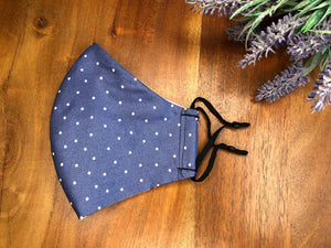 Face Mask - Dots Slate Blue