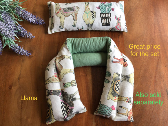 Eye Pillow & Neck Wrap Set - Llama (2pcs)