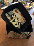 Coasters - Asian Fans and Gold Leaves in Black (set of 4)