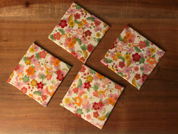 Coasters - Golden starry flowers (set of 4)