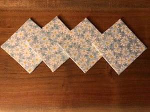 Coasters - Daisies in Light Blue (set of 4)