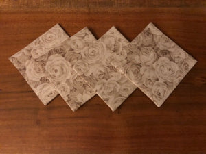 Coasters - Roses in Taupe (set of 4)