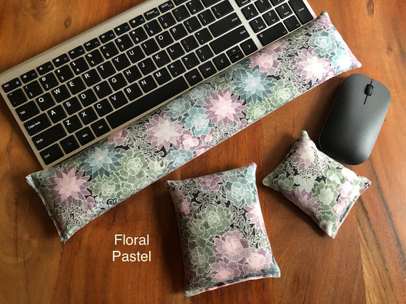 Keyboard Rest, Mouse & Elbow Set - Floral Pastel (3pcs)