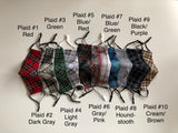 Face Mask - Plaid #2 Dark Gray