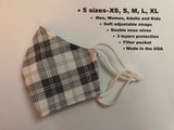 Face Mask - Plaid #4 Light Gray