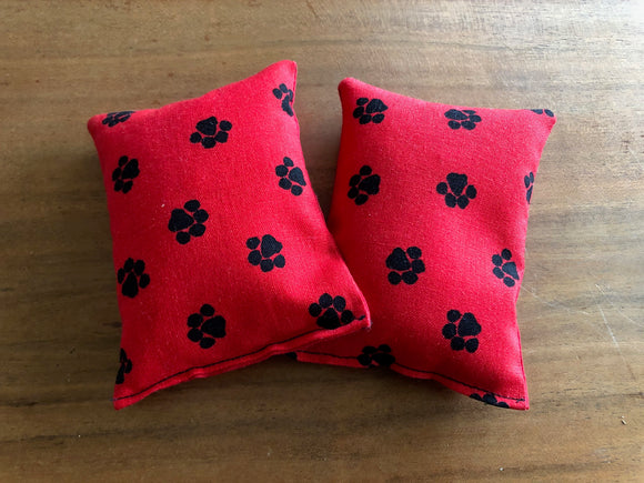 Hand Warmers - Paw Prints in Red 2pcs
