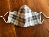 Face Mask - Plaid #4 Light Gray