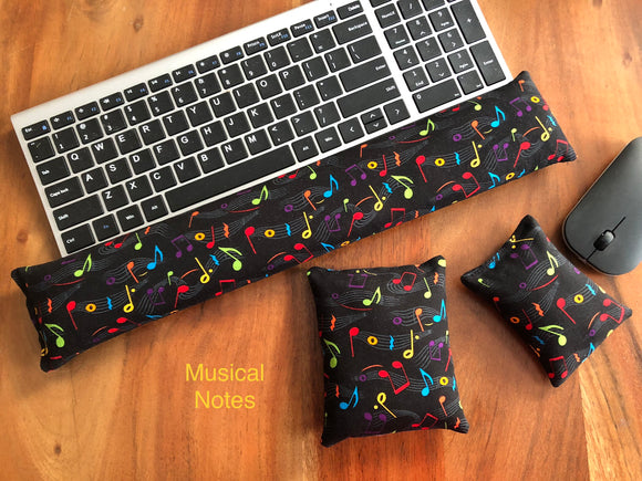 Keyboard Rest, Mouse & Elbow Set - Musical Notes (3pcs)