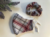 Face Mask - Plaid #6 Gray/Pink
