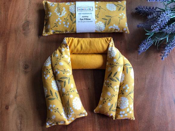 Eye Pillow & Neck Wrap Set - Floral Mustard (2pcs)